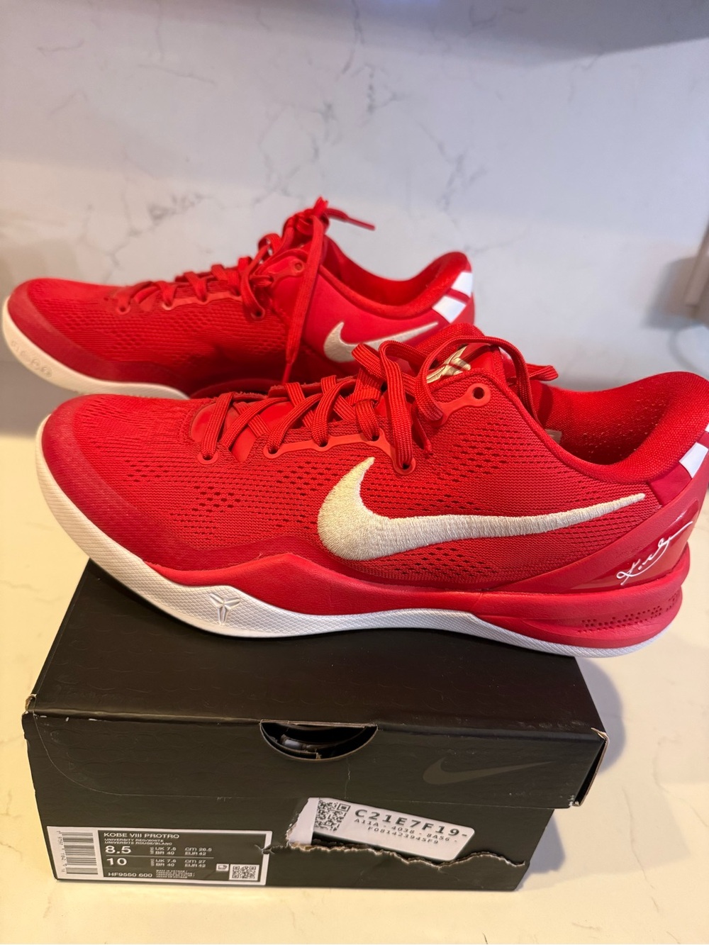 Nike Kobe 8s - university red basketball shoes
